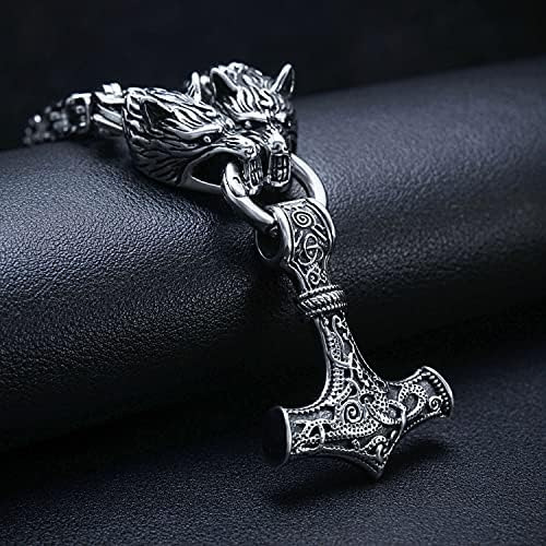Bavipower Collar Vikingo Mjolnir Para Hombres Con Cadena De