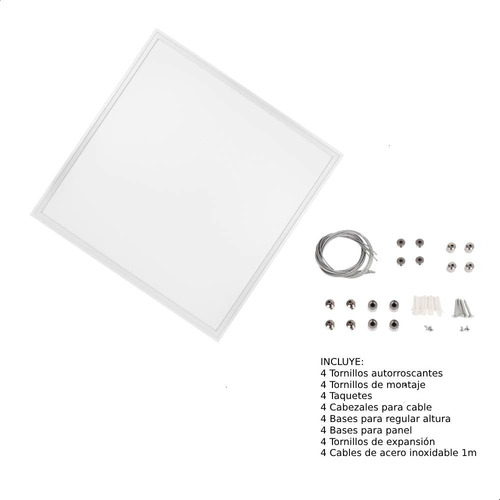 Luminario Icon Panel Led 40w 6500k 60x60 100-240v Backlit Estructura Blanco