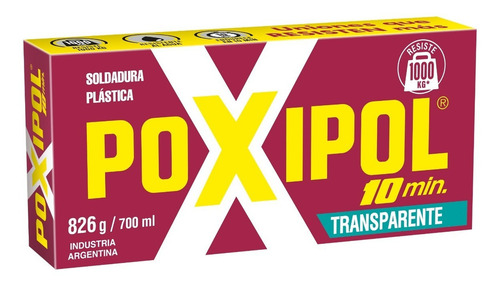 Pegamento en barra Poxipol POXIPOL® 10 MIN TRANSPARENTE 826g/700ml no tóxico