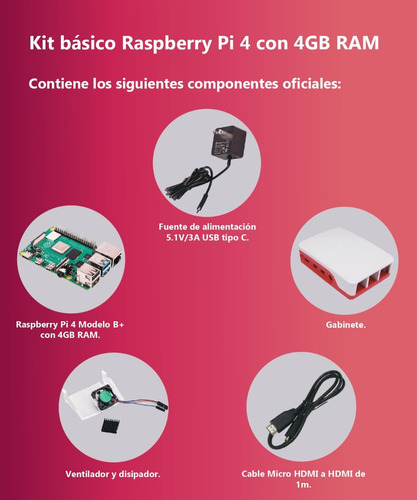 Kit Básico Con Tarjeta Raspberry Pi 4 - 4gb Raspberrypi-4