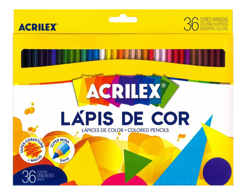 Lápis De Cor 36 Cores Super Mina - Acrilex