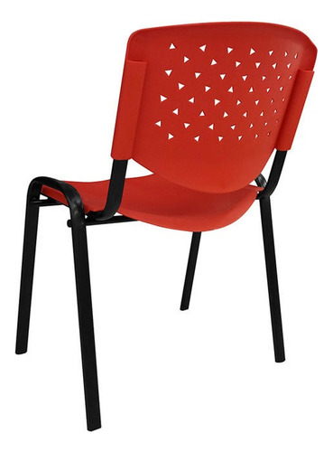 Silla Económica Plástica Apilable Campbell X4 Estructura De La Silla Rojo