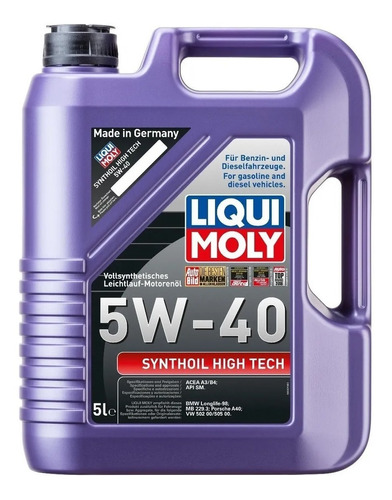 Liqui Moly Synthoil High Tech 5w40 X 5l Sintetico Distrymat