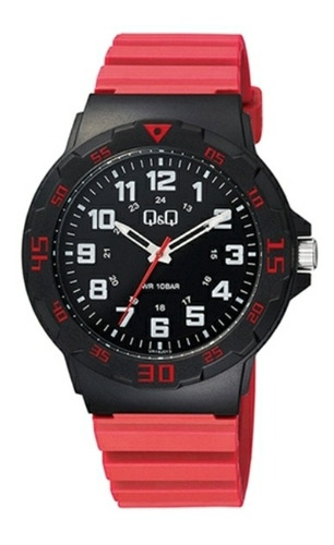 Reloj Q&q Modelo Vr18j013y Extensible Rojo