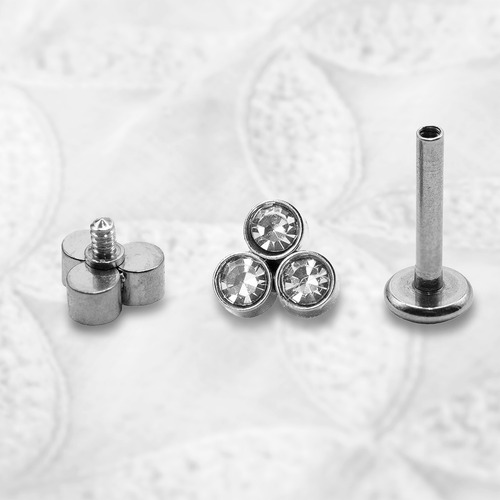 Piercing Lbjmb18 Helix Con 3 Piedras Acero Quirurgi 316l 1un