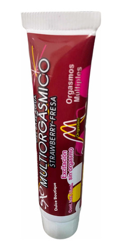 Imagen 1 de 4 de Lubricante De Fresa Comestible Multiorgasmico Sxo 18 Gramos