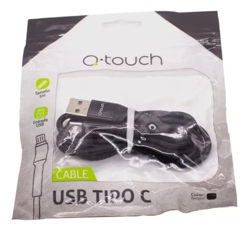 Cb-1774 - (qt-005) Cable Tipo C Q-touch Color Negro 1 Metro 