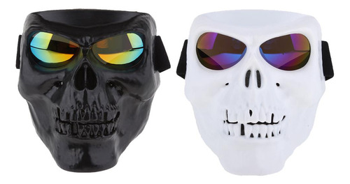 2pc Skull Modal Visor Casco À Moto Death Halloween Facial