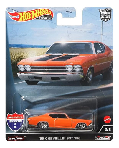 Hot Wheels 1969 Chevy Chevelle 396 Naranja Con Rayas Negras