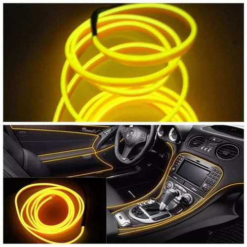 Imagen 7 de 10 de Hilo Tira Luz Neon Colores Led Conector 12v Auto Moto 5m