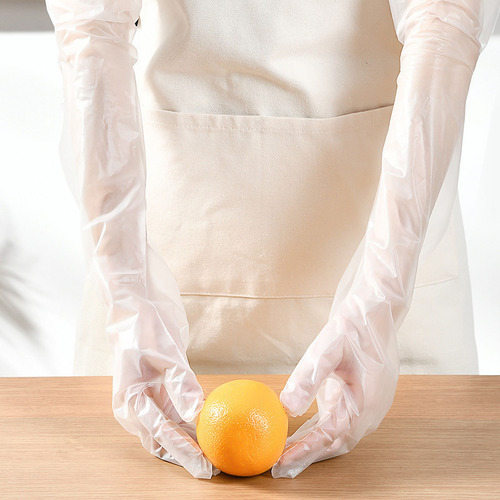 Guantes De Plástico Transparente Desechables Extralargos Par