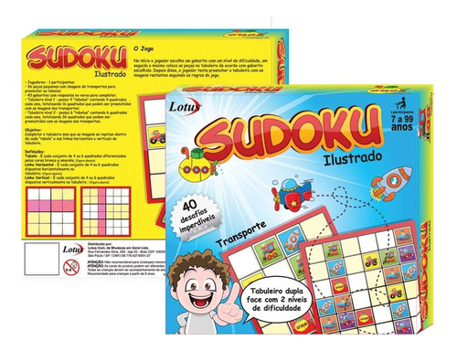 Jogo Infantil Sudoku Ilustrado Divertido Colorido