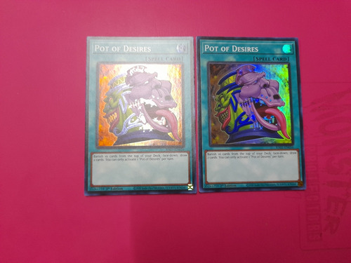 Yugioh! Pot Of Desires, Super Rare, X2 Copias 