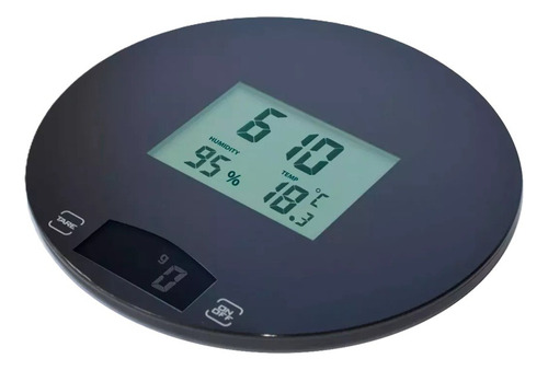 Balanza Digital Con Reloj, Calendario, Humedad Y Temperatura Negro 3 Kg