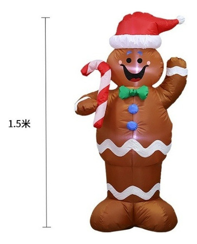 Adorno Navideño Jardín Inflable Hombre De Jengibre