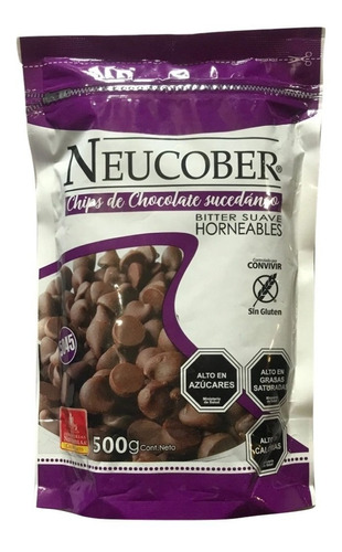 Chips De Chocolate Neucober Bitter Suave Horneables 500 Grs