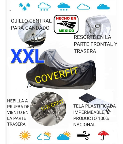 Funda Impermeable Xxl Para Motocicleta Honda Vtx 1300/ 1800