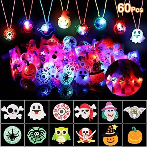 Casburr 60pcs Halloween Led Light Up Anillos Para F2d1q