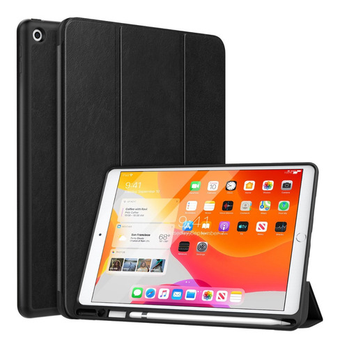 Moko Leather Case Para iPad 10.2 8gen A2270 A2429 Pen Holder