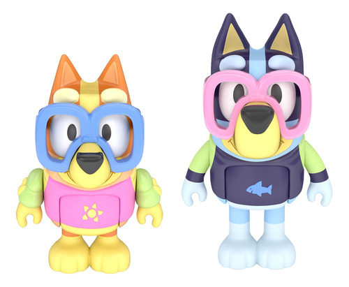 Bluey, Hora De Alberca: Bluey Y Bingo Figuras De 2.5 Pulgada