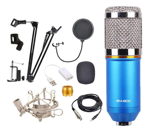 Kit Micrófono Estudio Bm-800 Brazo Antipop Accesorios