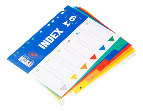 Pack 12 De 6 Separador Divisor De Hoja Carpeta A4