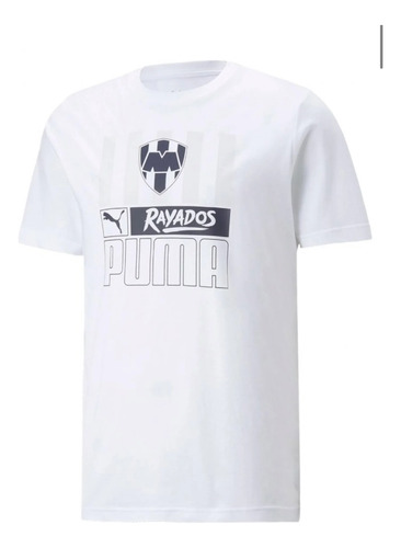 Playera Puma Rayados De Monterrey Casual Blanca Ftblcore Tee