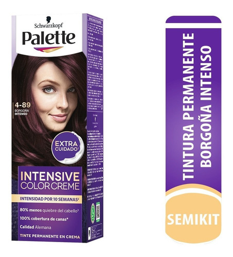  Tinte Cabello Palette Color Creme Perma - mL Tono 4-89 borgoña intenso