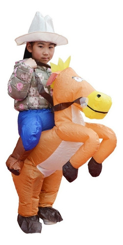 Disfraz Hinchable Divertido De Jinete De Caballo Para Niños