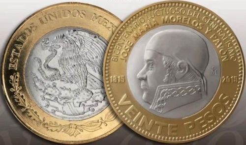 México 2015 :  Moneda $20 Bicentenario Luctuoso De Morelos A
