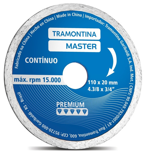 Disco Corte Diamantado Continuo 4 3/8 Tramontina 42594104