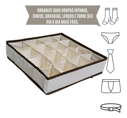 Kit 3 Organizador Colmeia Roupa Intima Cueca Calcinha Sutiãs