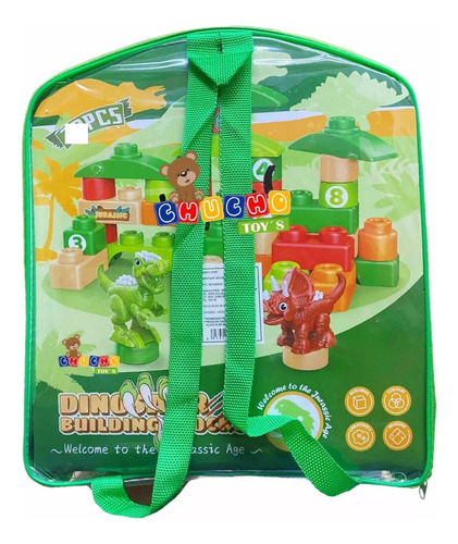 Set De Construcción Mundo De Dinosaurios 91 Bloques + Dinos