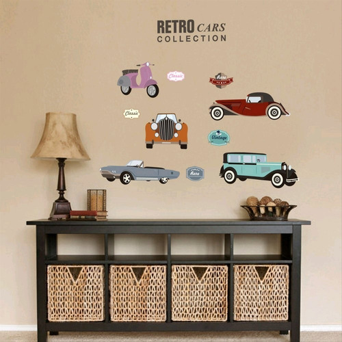 Vinilos Decorativos Pared Autos Moto Clásicos Vintage Jm8350