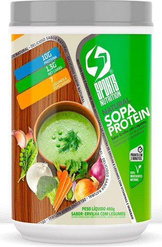 Sopa Protein Natural Low Carb De Ervilha Com Legumes Detox Com 10g De Proteínas Por Dose - 450g