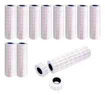 Comprar Home Ware Etiquetas De Papel 21 X 12 Mm Adhesivas Repuestos Para Pistola Rotuladora Etiquetadora De Precios Modelo Mx-5500 Paquete (100 Rollos \u002F 50,000 Unidades, Blanco\u002Frojo)