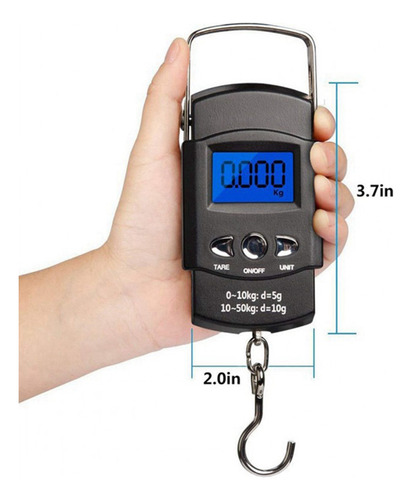 1 Báscula De Viaje De 50 Kg, Báscula De Pesca Digital Sin Ba