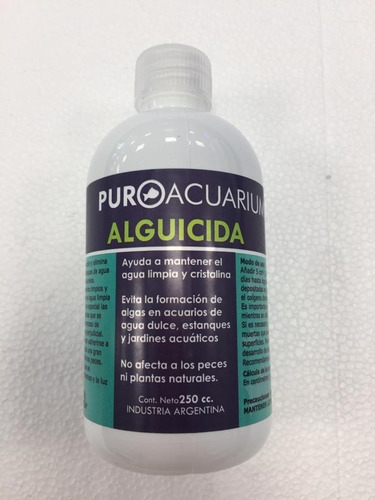 Imagen 5 de 8 de Alguicida Pecera Puroacuarium Estanque 250cc Anti Algas