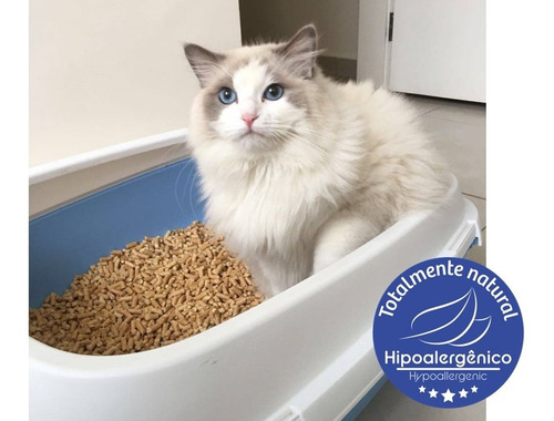 Imagem 6 de 6 de Areia Granulado De Madeira Carepet Para Gatos Premium - 10kg