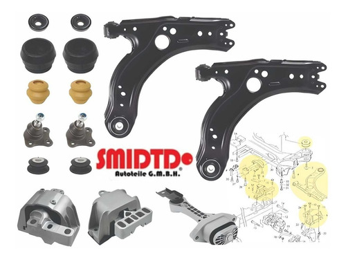 Kit Horquilla Rotula Base Soporte Goma Vw Jetta 2.0 A4 99-05