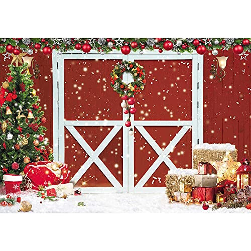 Livucee 7x5ft Poliéster Tejido De Navidad Puerta De 67j5h