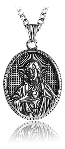Nightcruz Collar Del Sagrado Corazón De Jesús, Medallón Reli