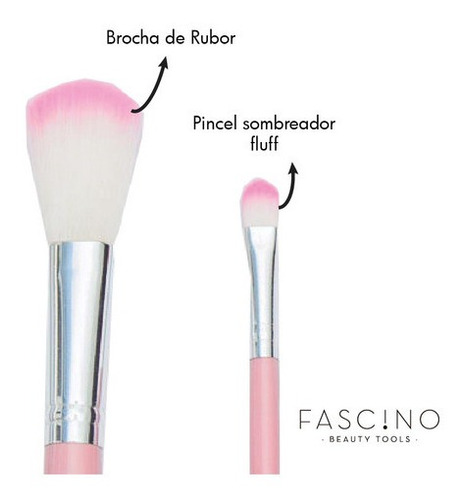 Imagen 5 de 7 de Set 7 Brochas Y Pinceles Make Up Crueltyfree+neceser Fascino