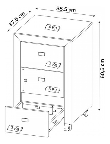 Conjunto Home Office 3 Peças Com 1 Mesa Em L, 1 Gaveteiro E