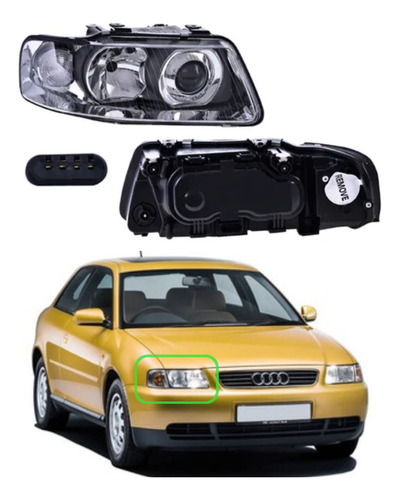 Faro Derecho Audi A3 2001 2002 2003 Depo Rds