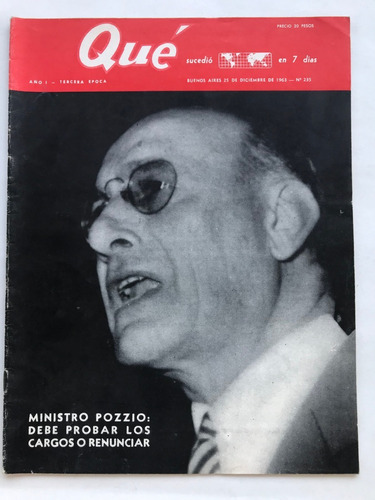 Revista Que N° 235 Pozzio Garaycochea 1963