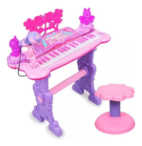 Piano De Juguete Con Microfono Para Niñas Rosa