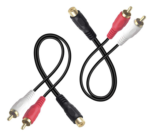 2 Pc Rca Phono Divisor Y 1 Hembra A 2 Macho Cable Conector D