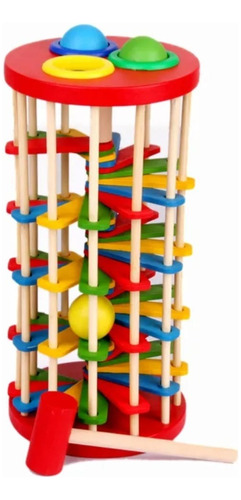 Torre Pega Topo De Madera Juego Didáctico Niños