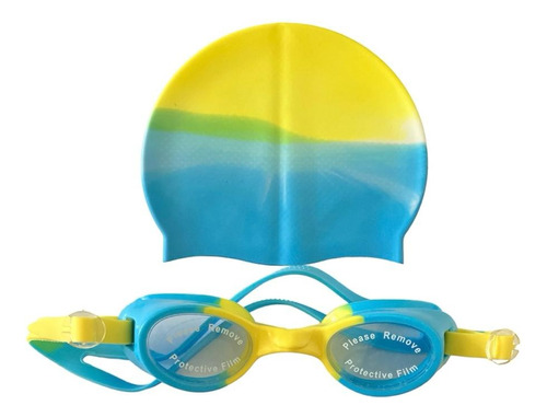 Lentes Para Agua + Gorro De Silicona Para Niños